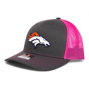 Denver Broncos 3D Snapback Trucker Hat- Charcoal/ Pink